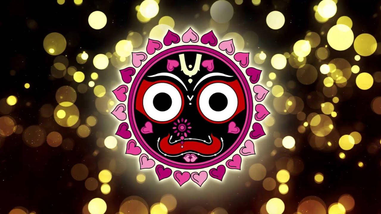 Jagannath Mask With Hearts Background