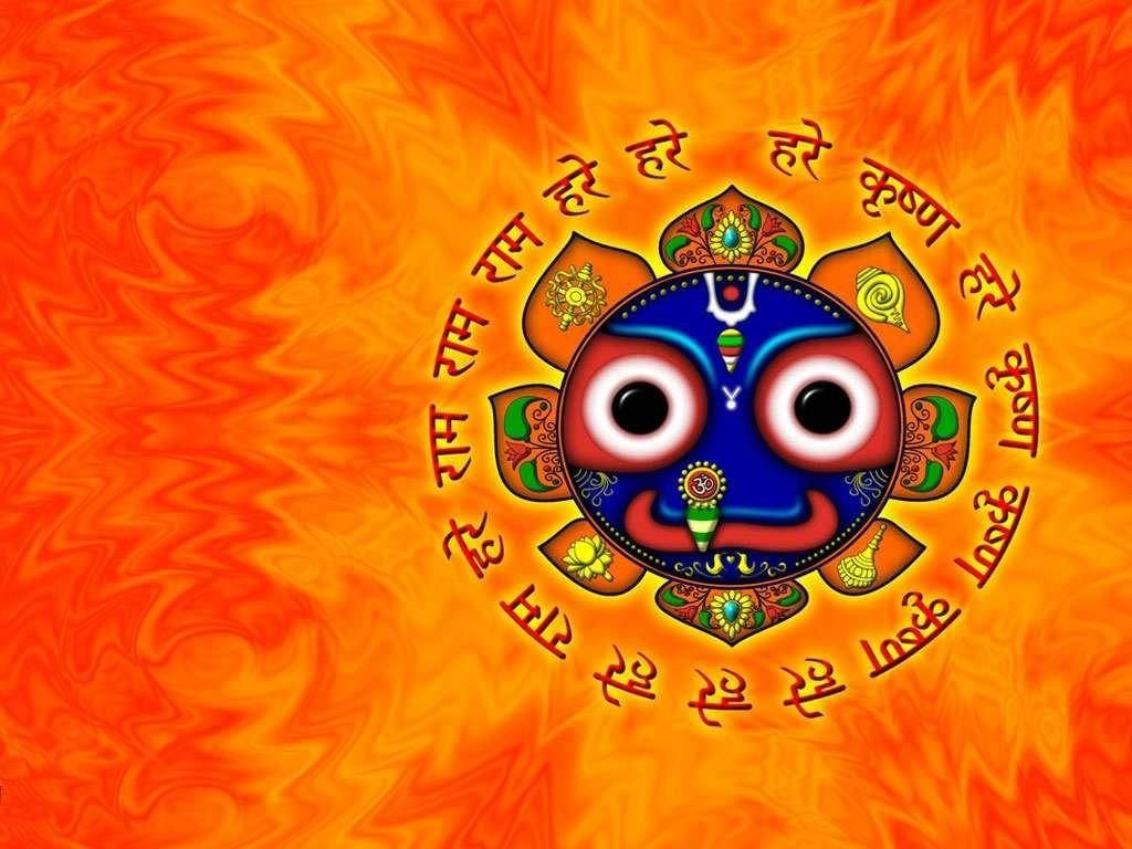 Jagannath With Hindu Texts Background