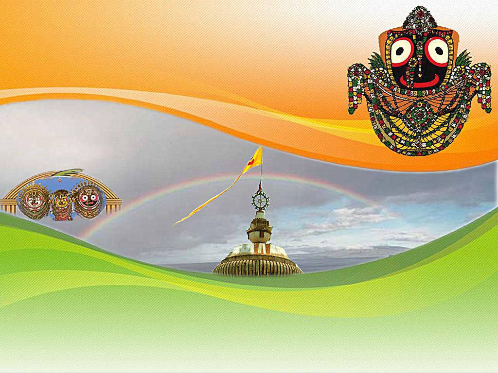 Jagannath With Indian Flag Colours Background