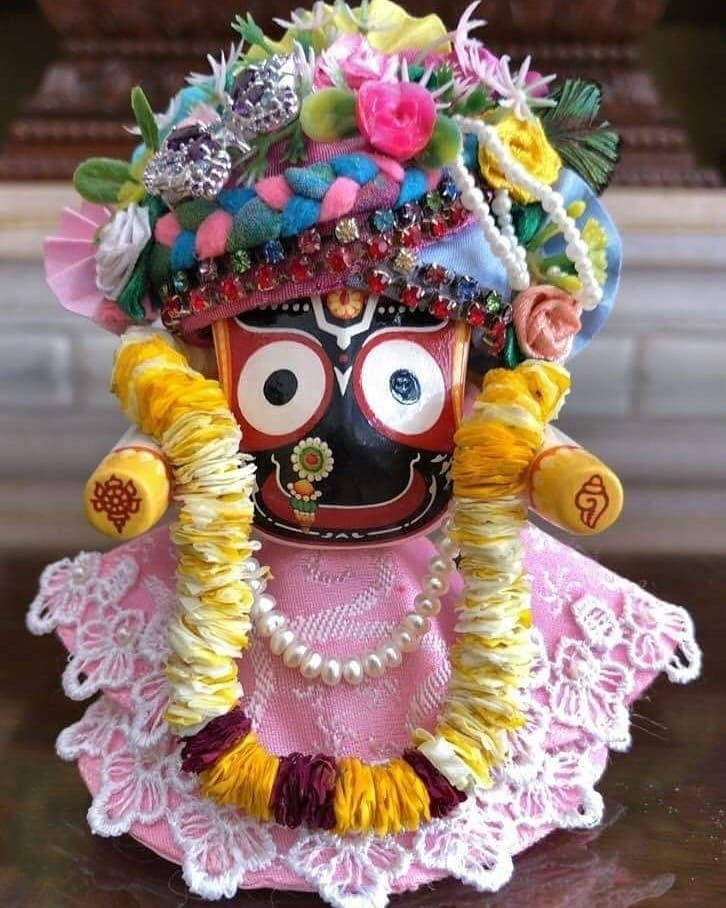 Jagannath With Pearl Necklace Background