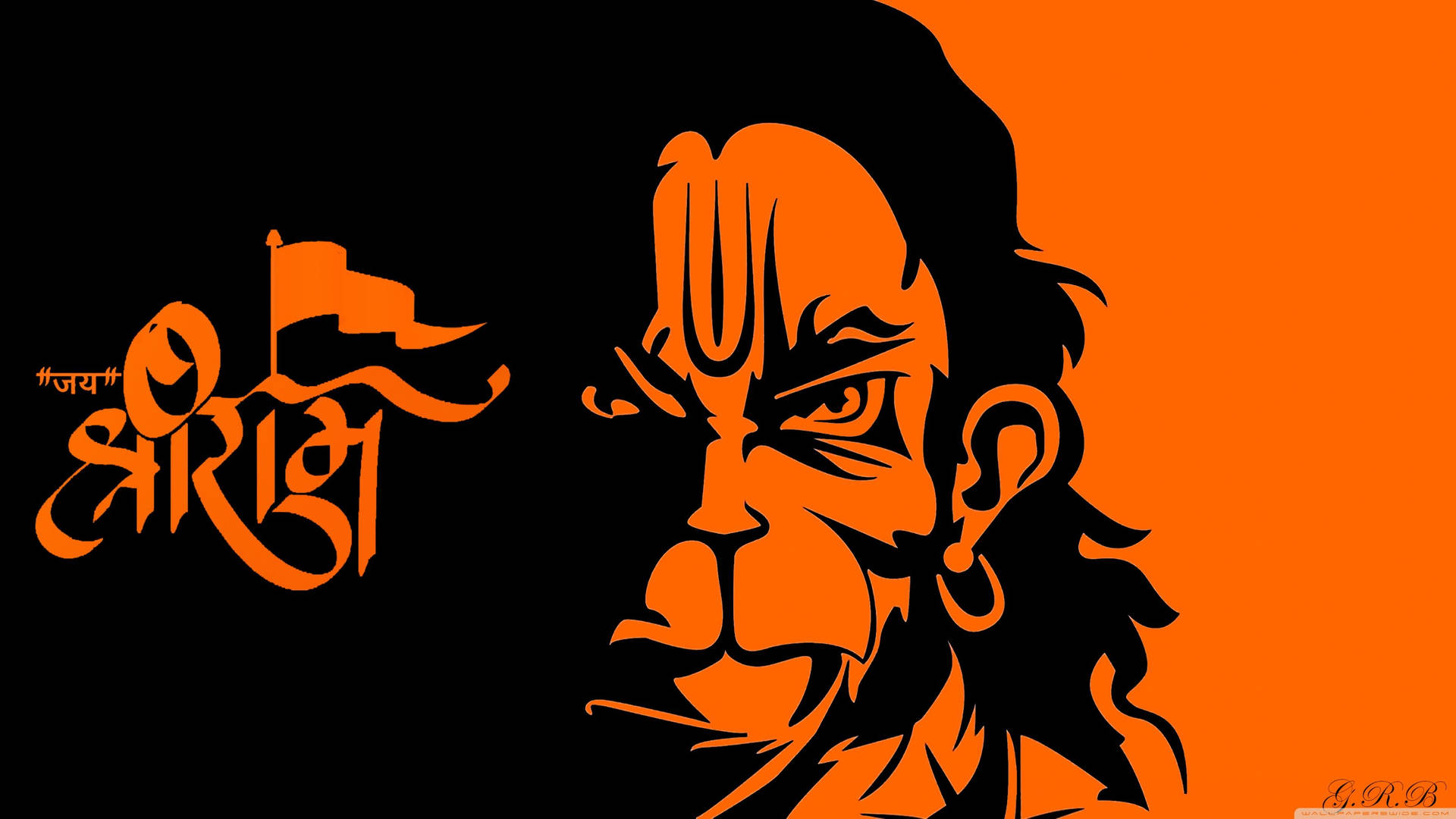 Jai Shree Ram Hd Black Orange Face Background