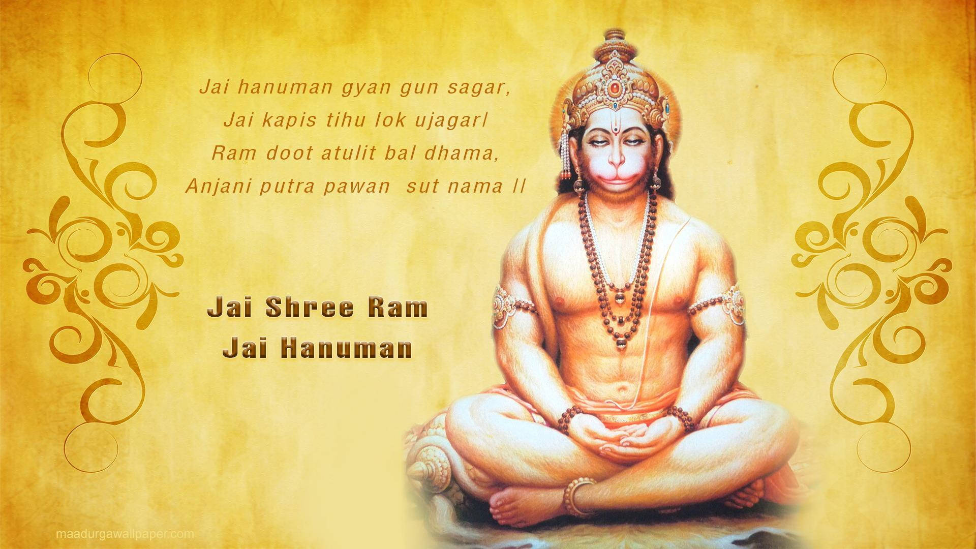 Jai Shri Ram Hanuman Meditating Background