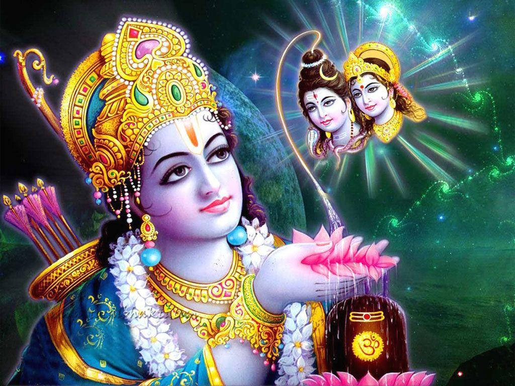 Jai Shri Ram Rama Looking At Rama Sita Head Background