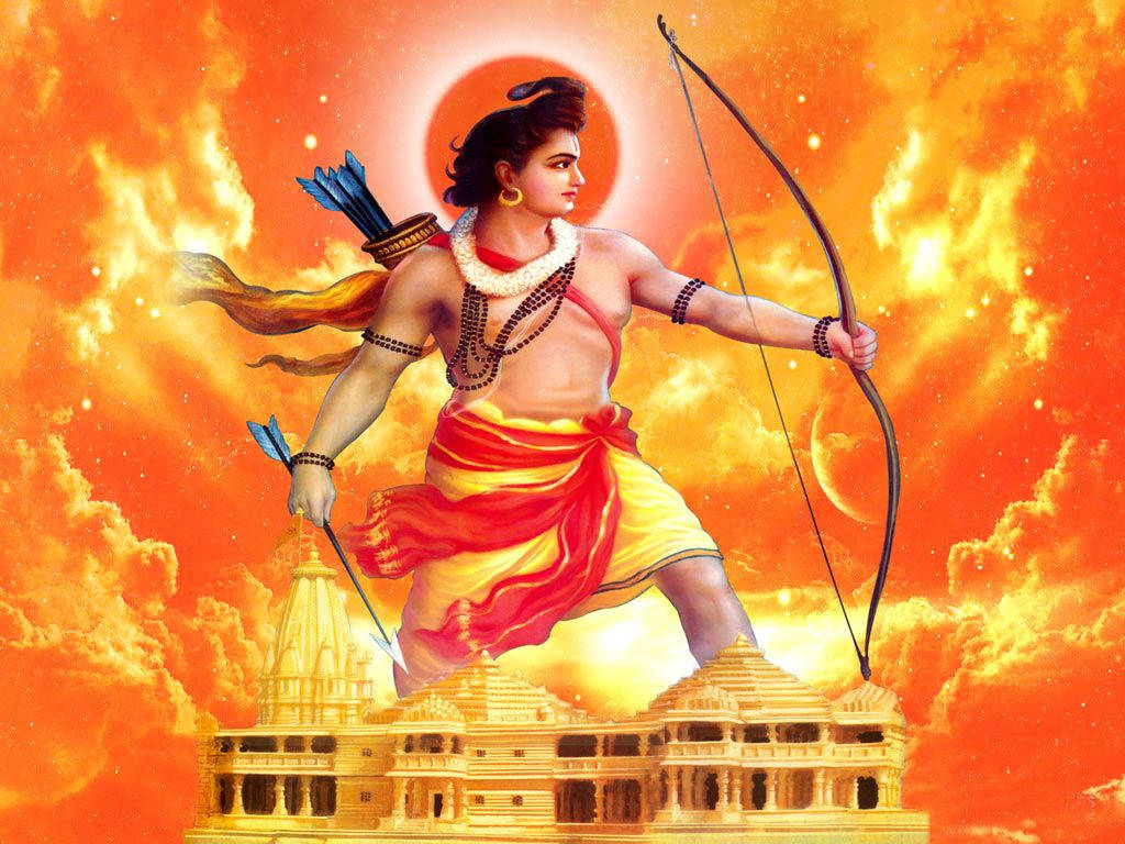 Jai Shri Ram Rama On Temple Background