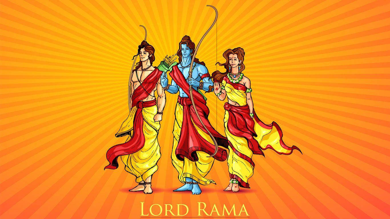 Jai Shri Ram Rama Sita Lakshmana Art Background