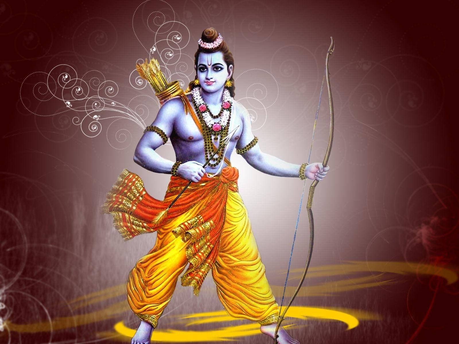 Jai Shri Ram Rama With Yellow Lines Background