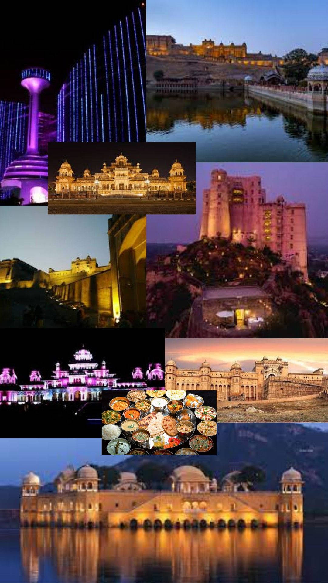 Jaipur Tourist Spots Collage Background