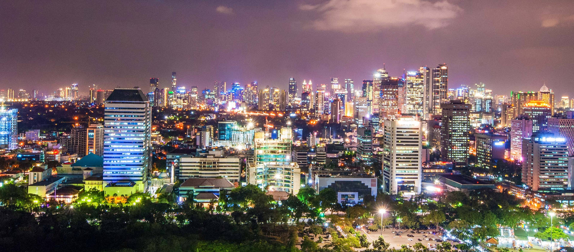 Jakarta Glowing Lights Background