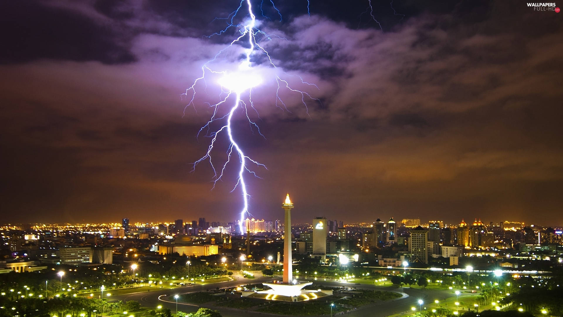 Jakarta Lightning Strike Background