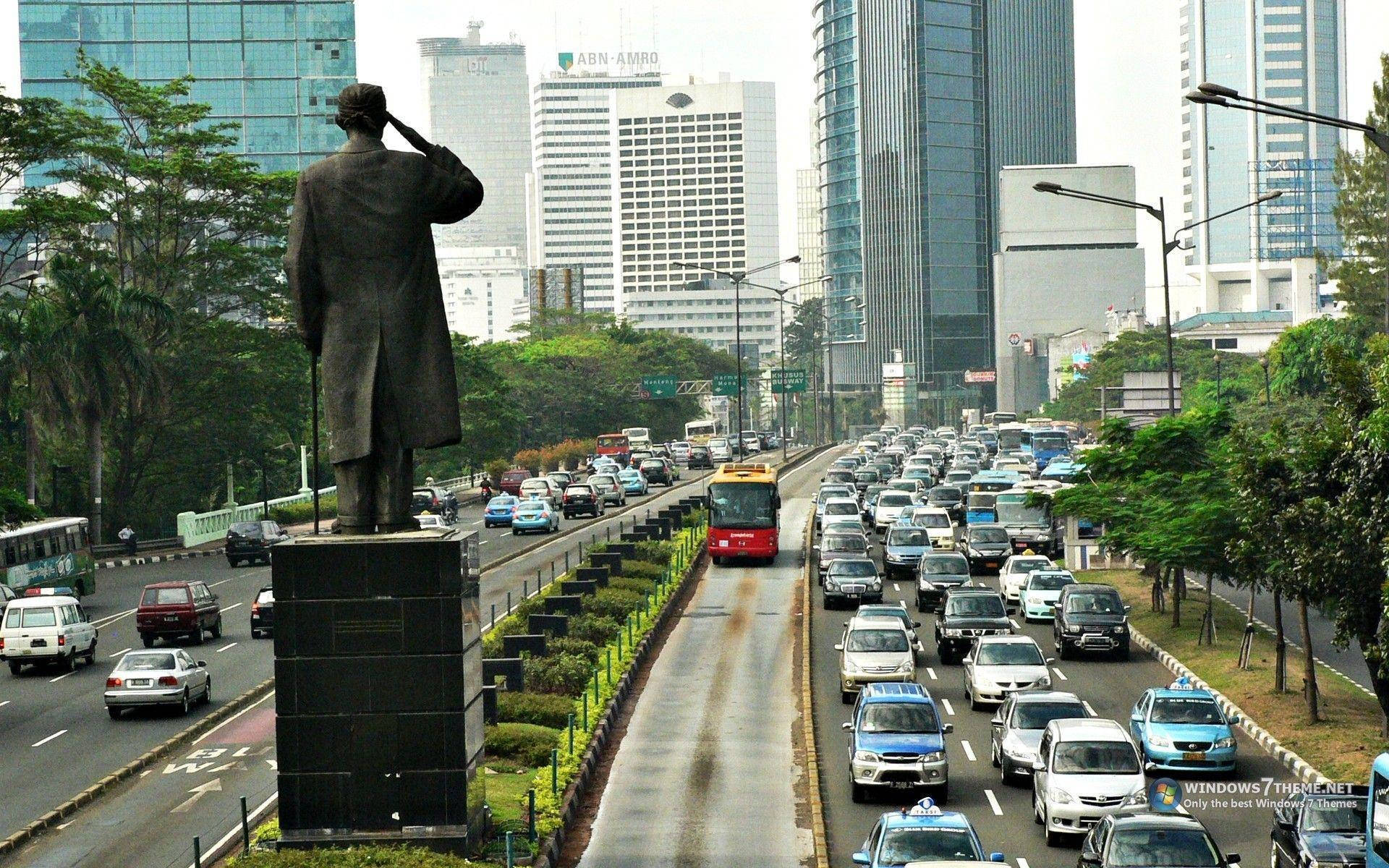 Jakarta's Pulse - Jalan Jenderal Sudirman In Full Swing Background