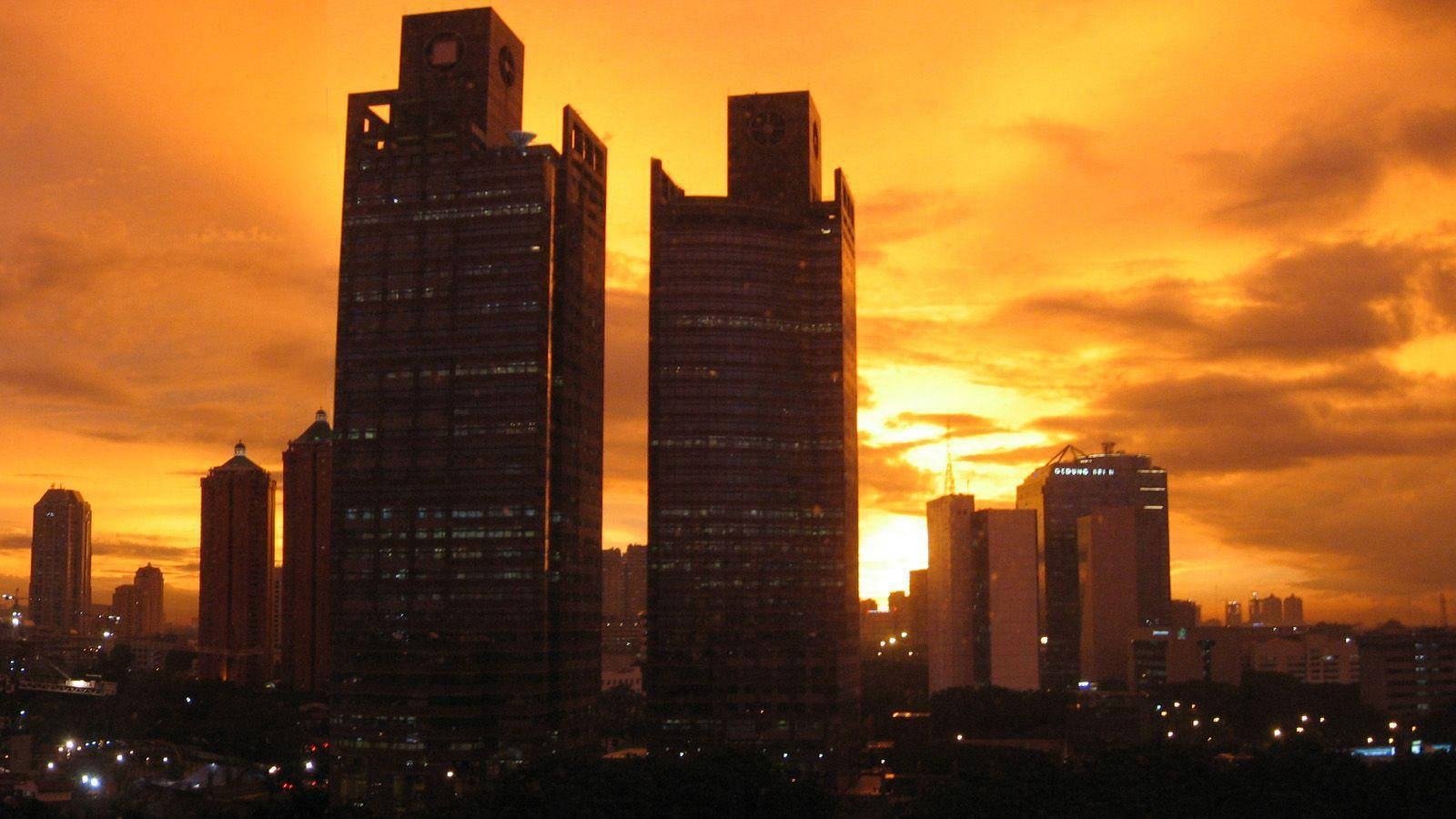 Jakarta Sunset Cityscape Background
