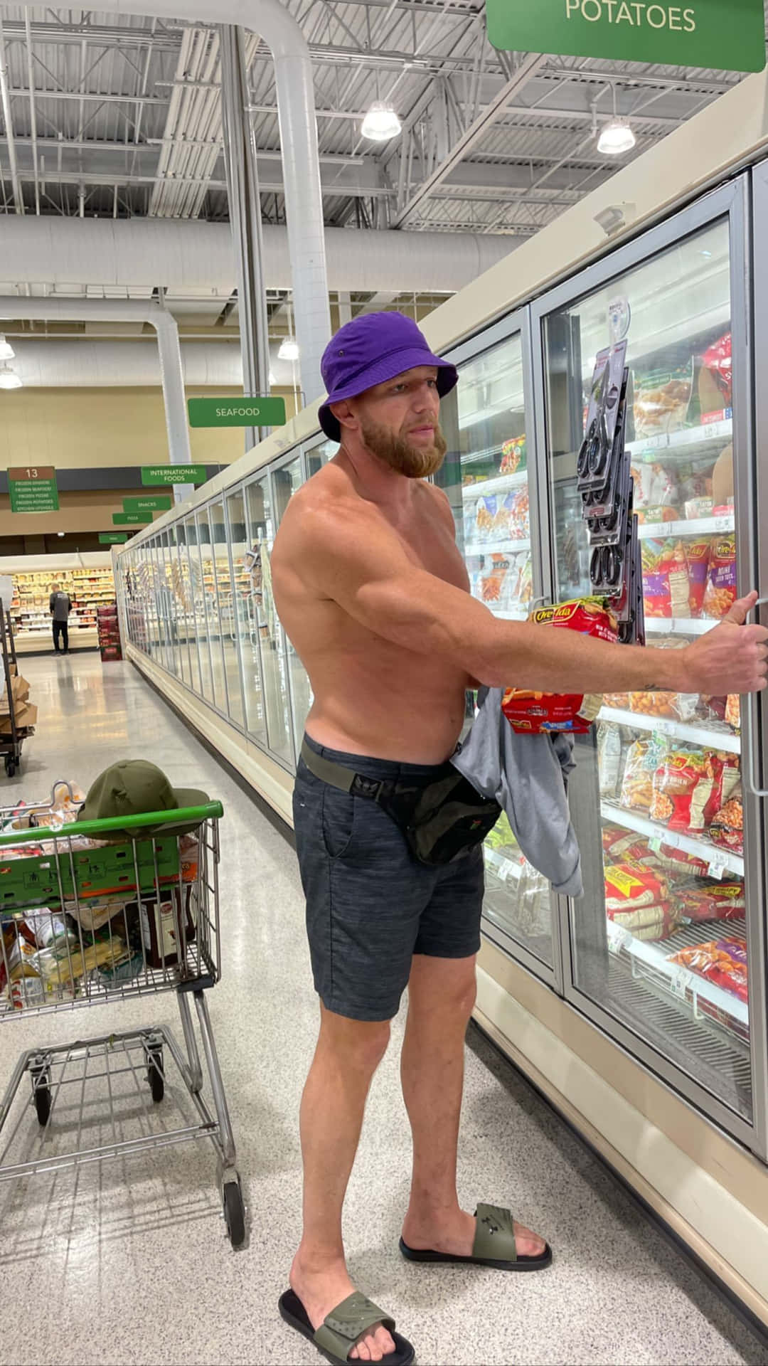 Jake Hager Shopping At The Supermarket Background