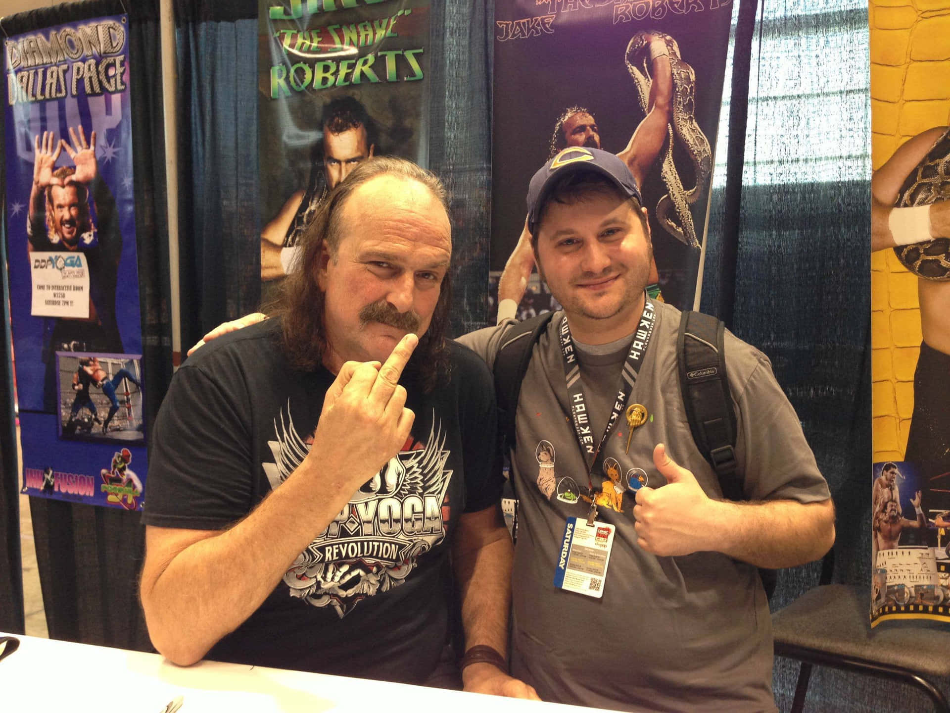 Jake Roberts At A Fan-signing Event. Background