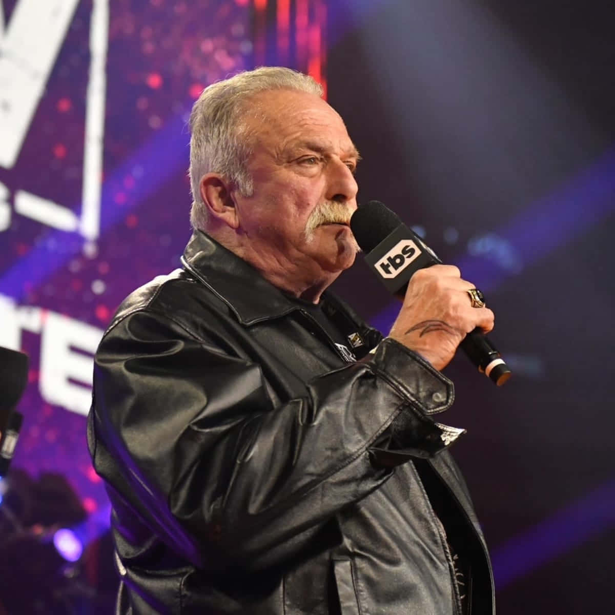 Jake Roberts Leather Jacket Aew Show Background