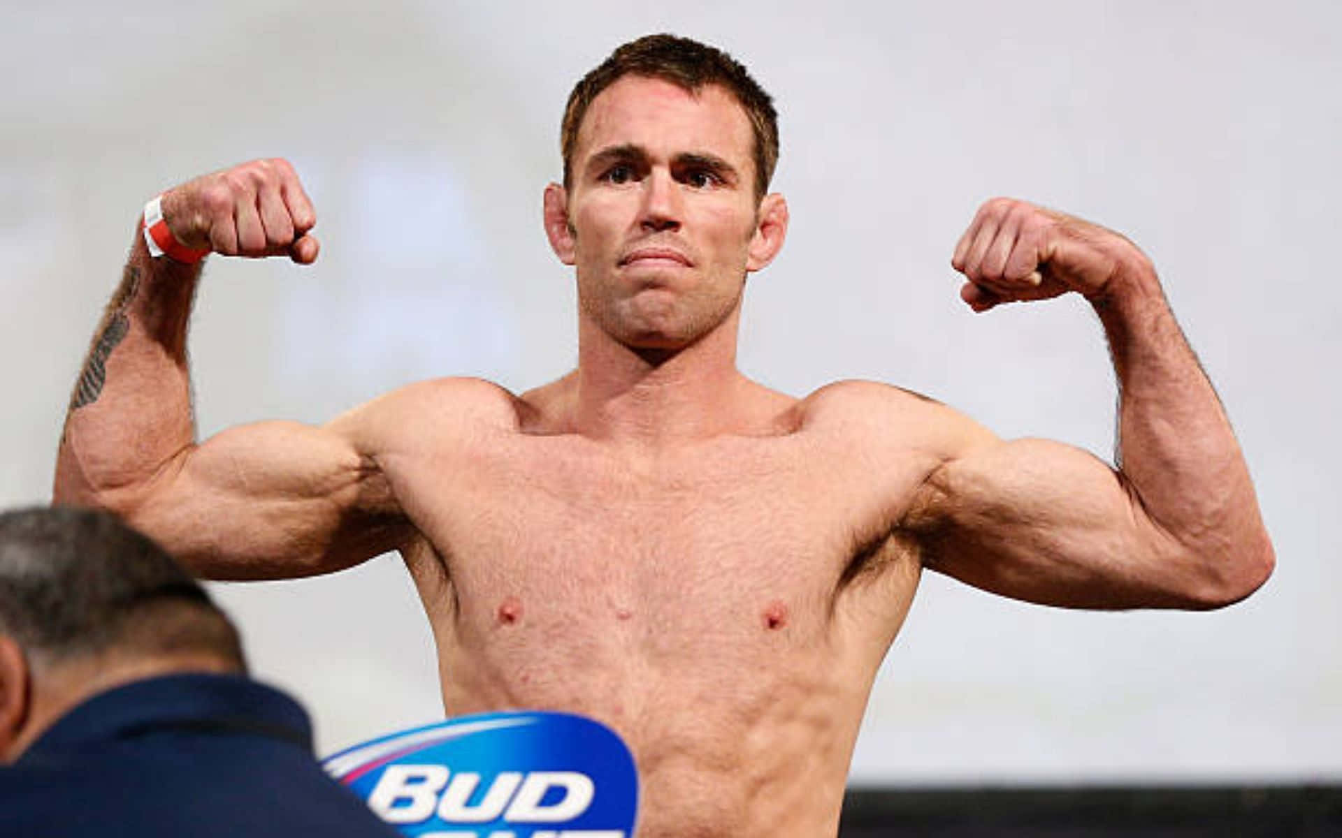 Jake Shields Flexes Muscles At Ufc 171