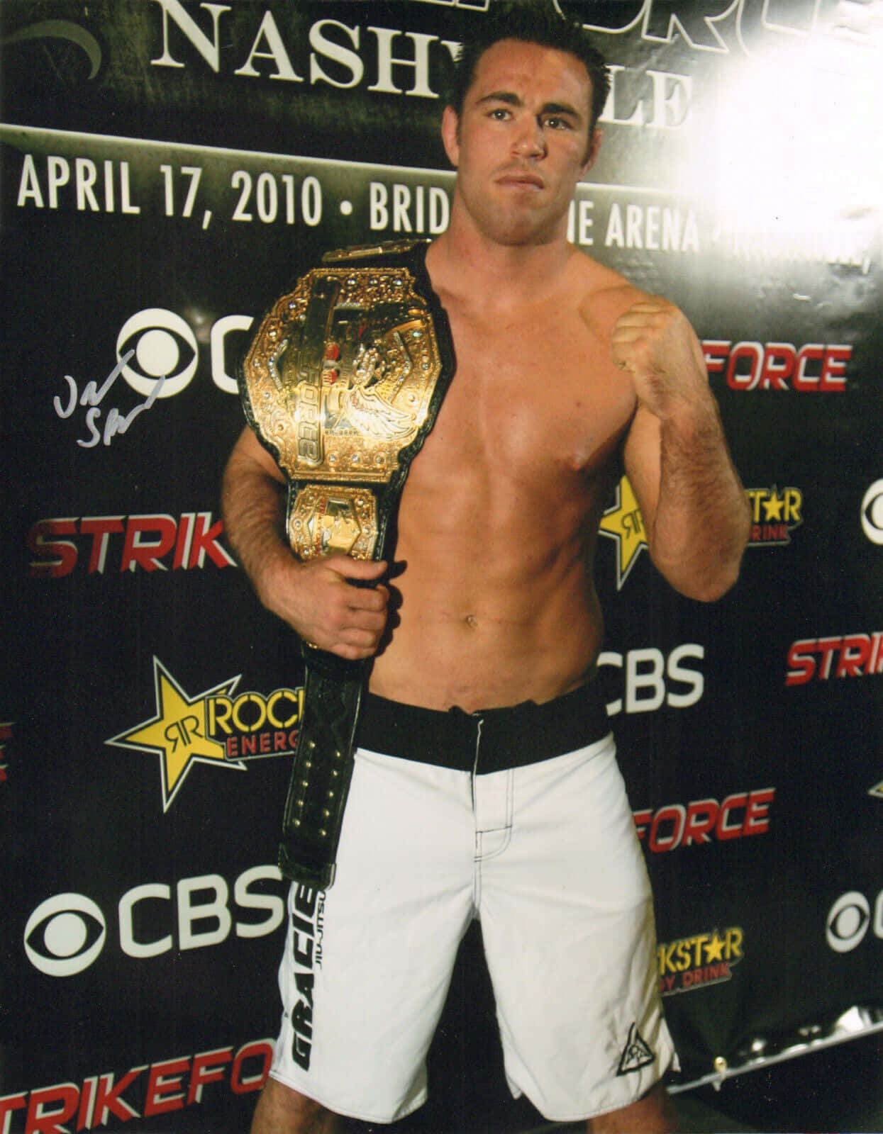 Jake Shields Holding Victory Belt