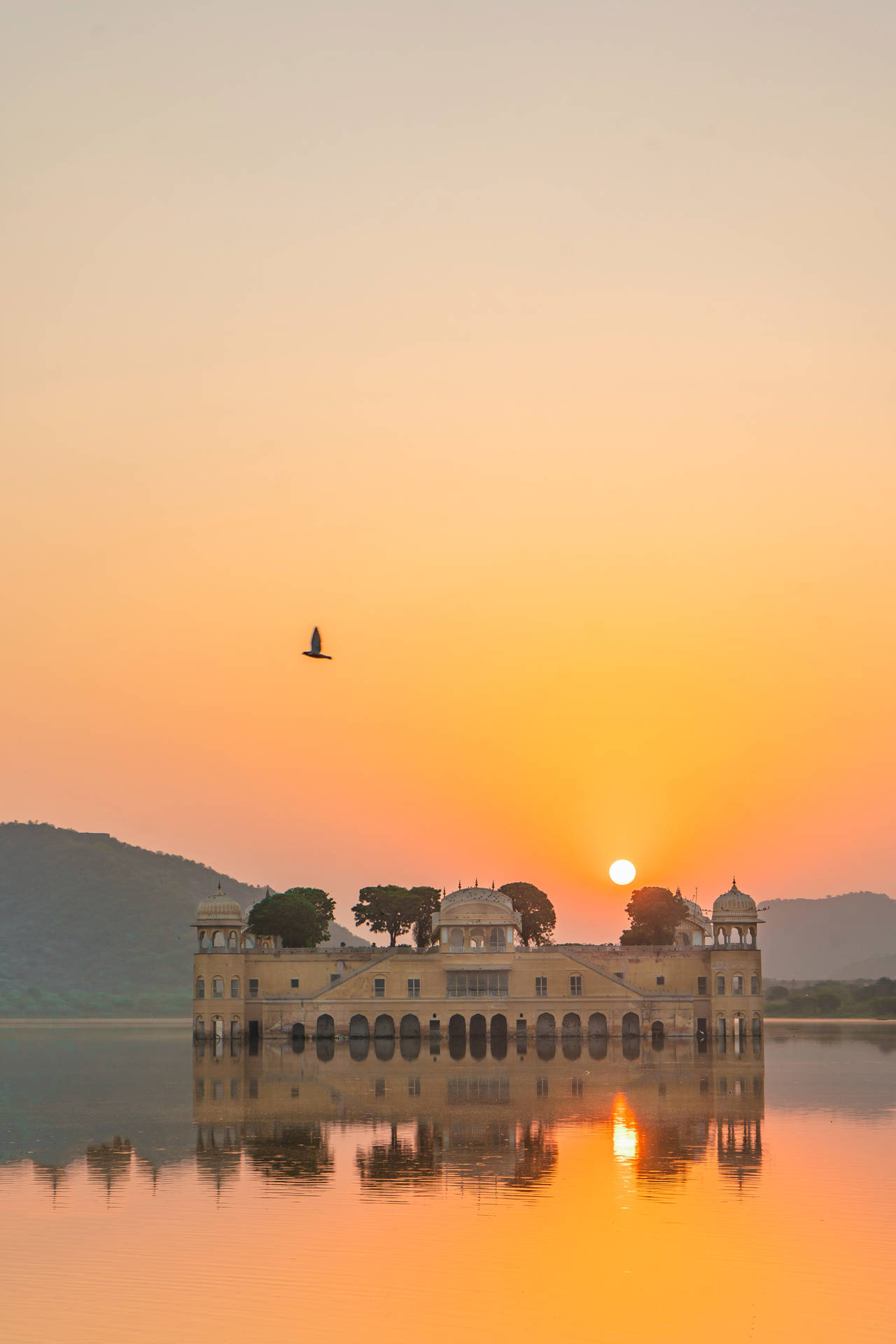 Jal Mahal In Jaipur During Sunset Background