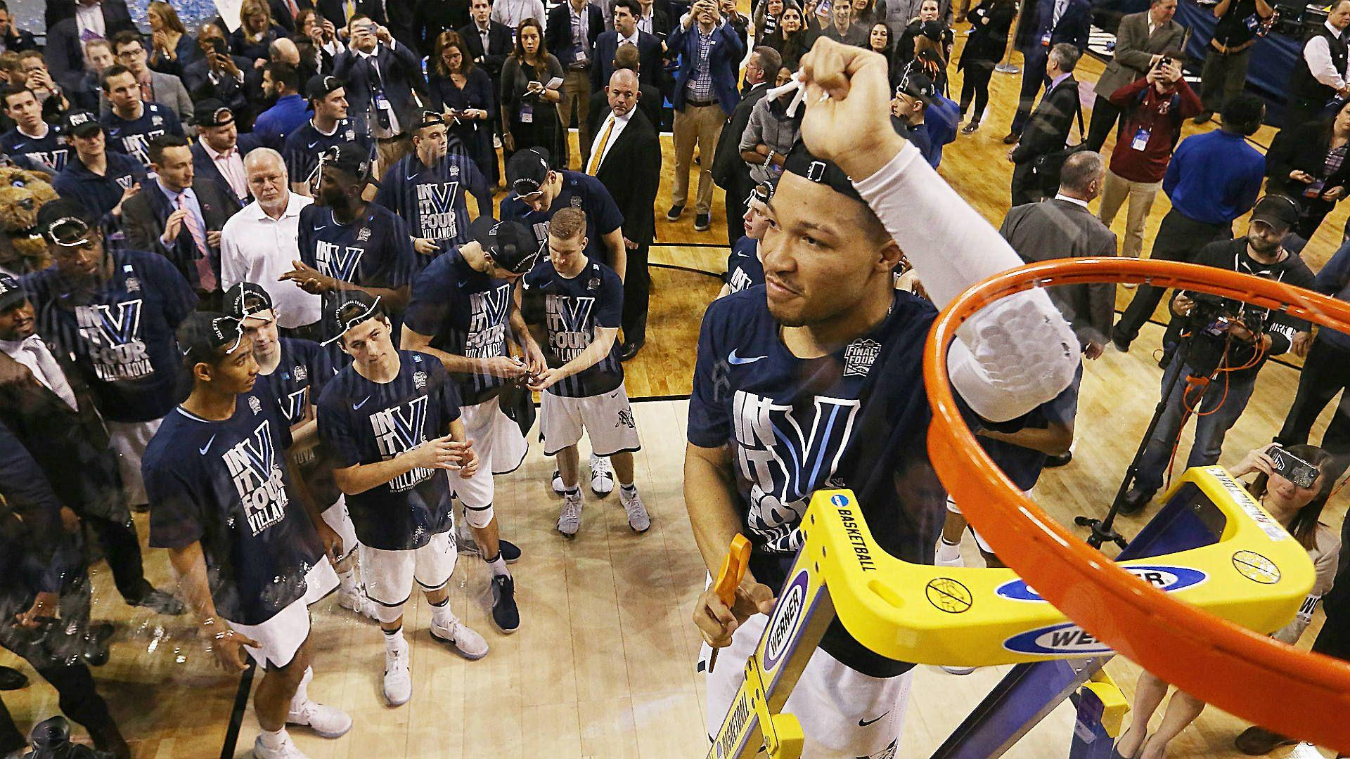 Jalen Brunson Removing Net In The Ring Background