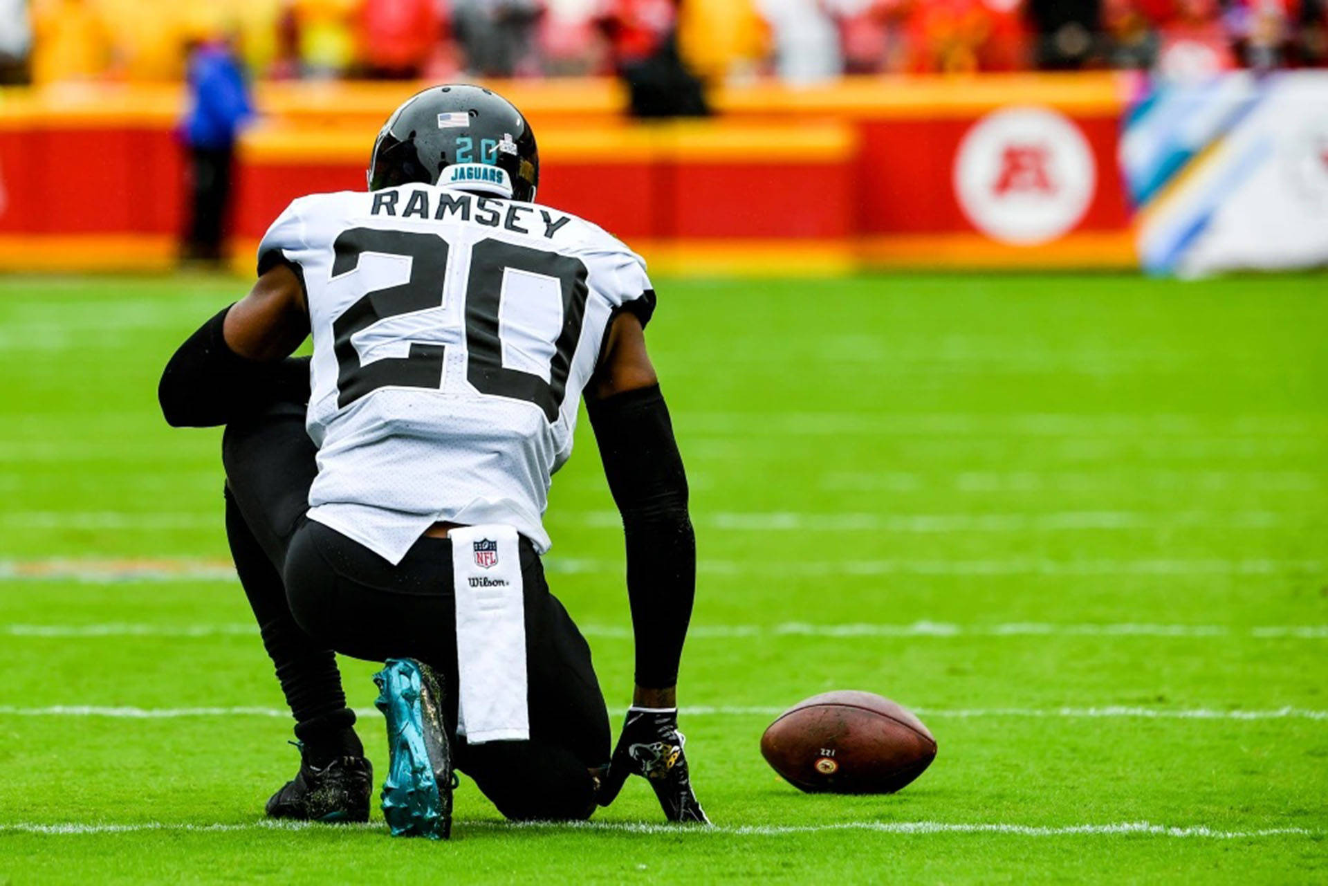 Jalen Ramsey With Football Background