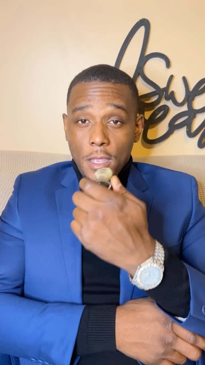 Jamahal Hill In Blue Coat Background