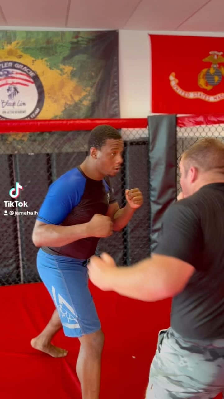 Jamahal Hill With Knuckles In Position Background