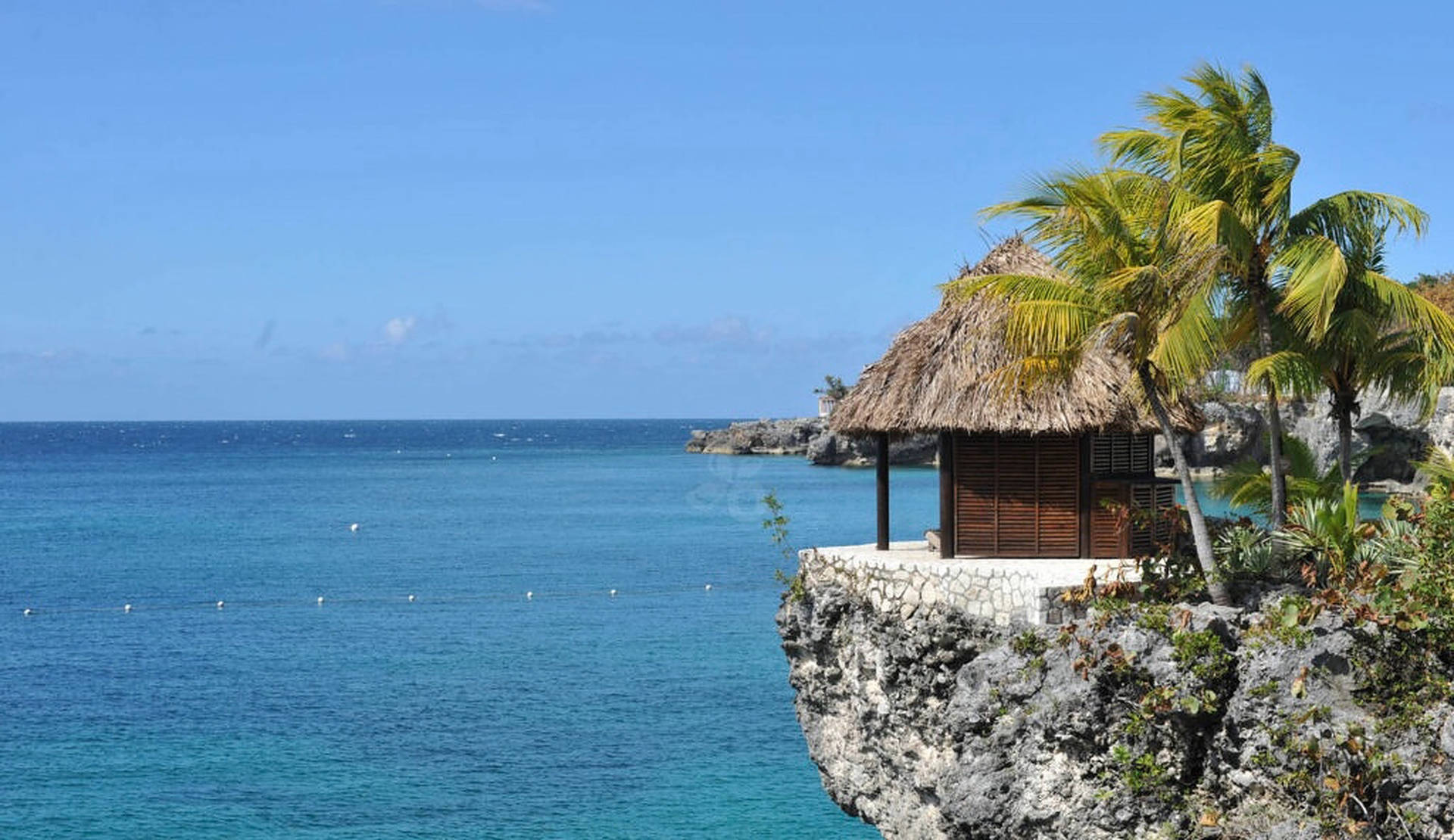 Jamaica Beach Cliff Hut Background