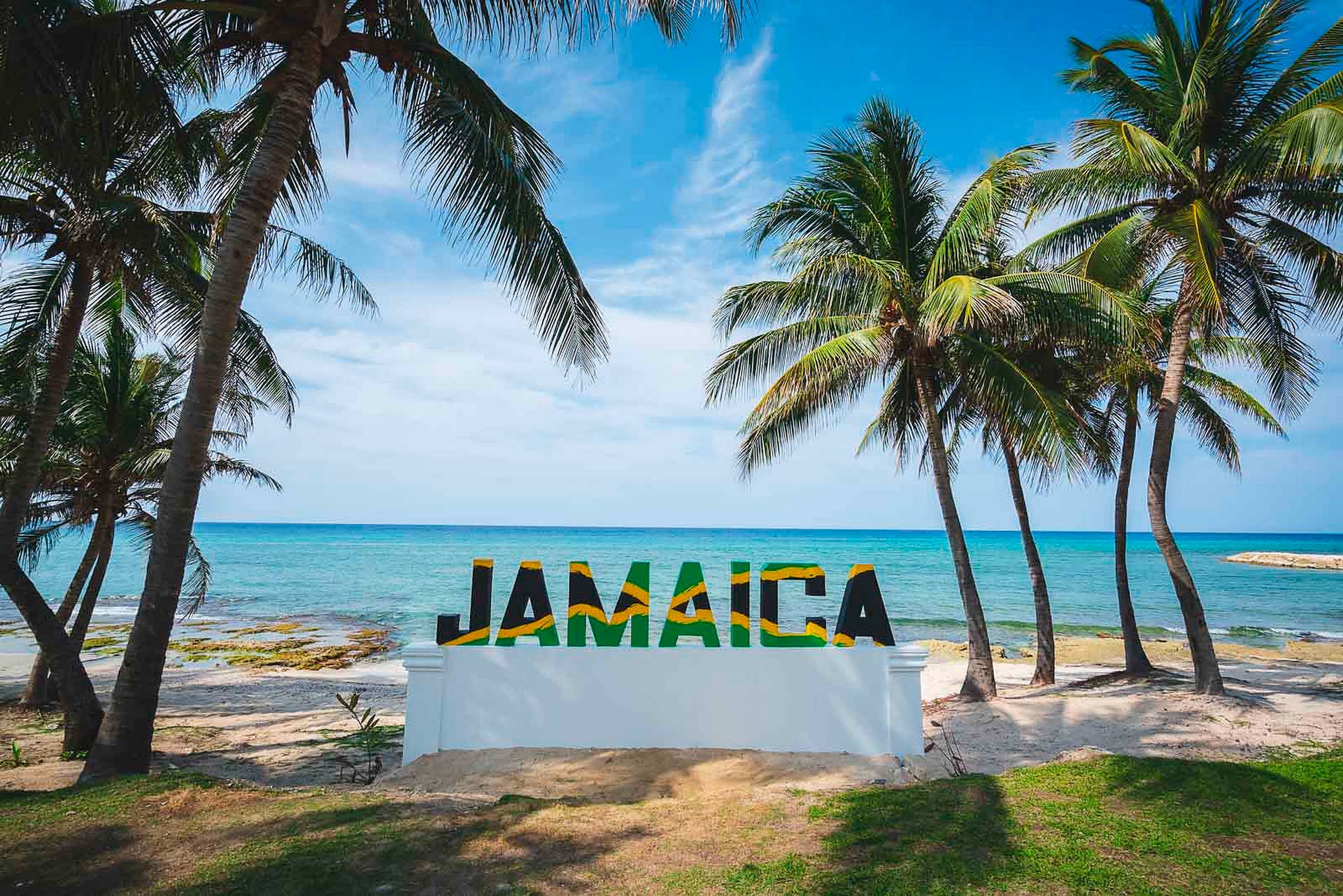 Jamaica Beach Logo Flag Background