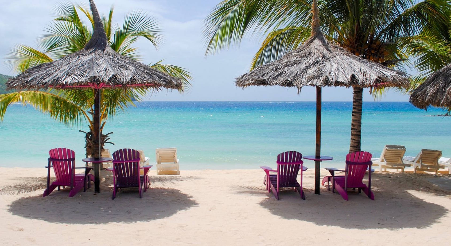 Jamaica Beach Pink Chairs Background