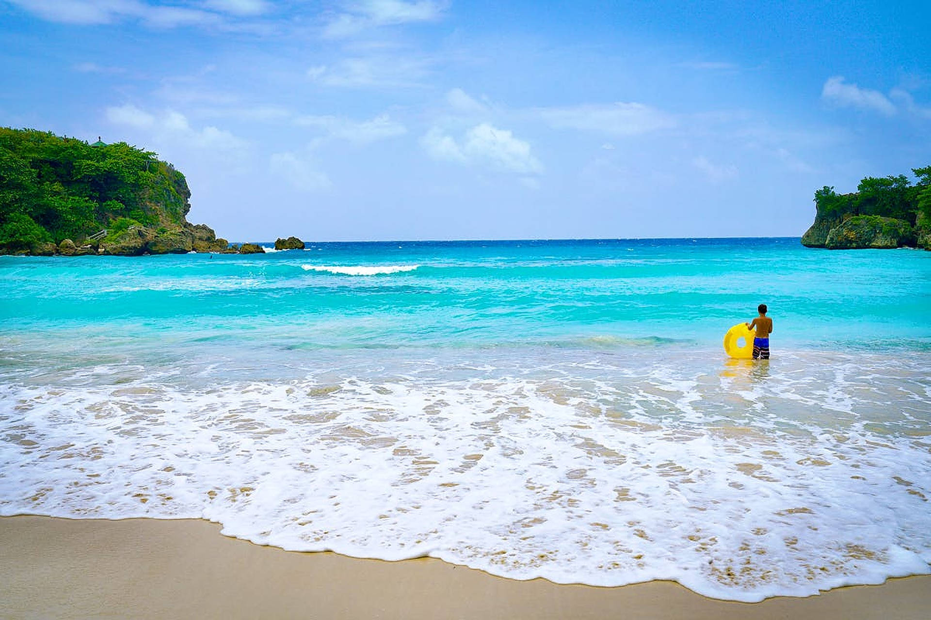 Jamaica Beach Waves Background