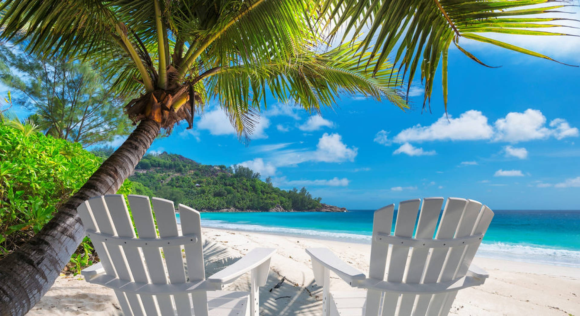 Jamaica Beach White Chairs Background