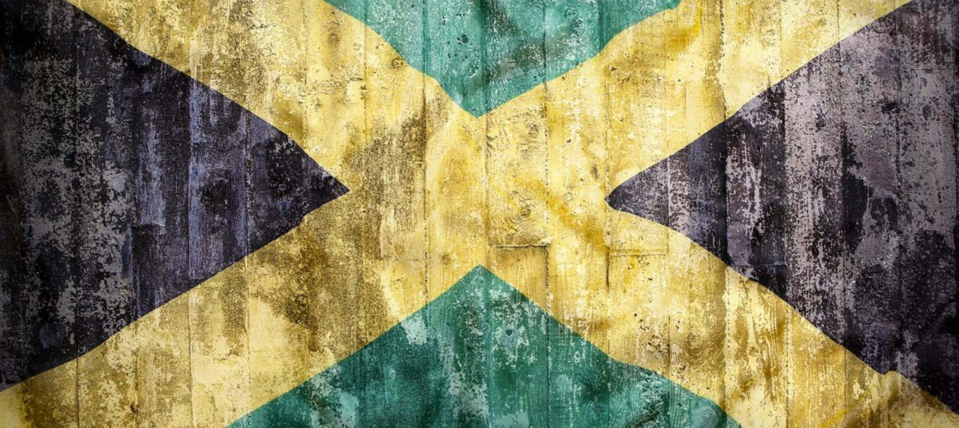Jamaica Flag Weathered Texture Background