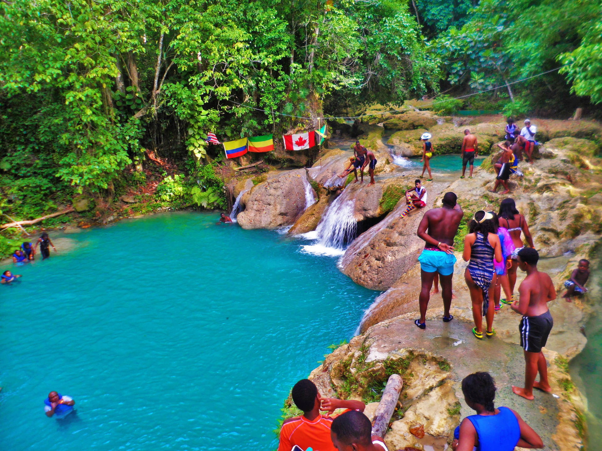 Jamaica Majestic Blue Hole Background