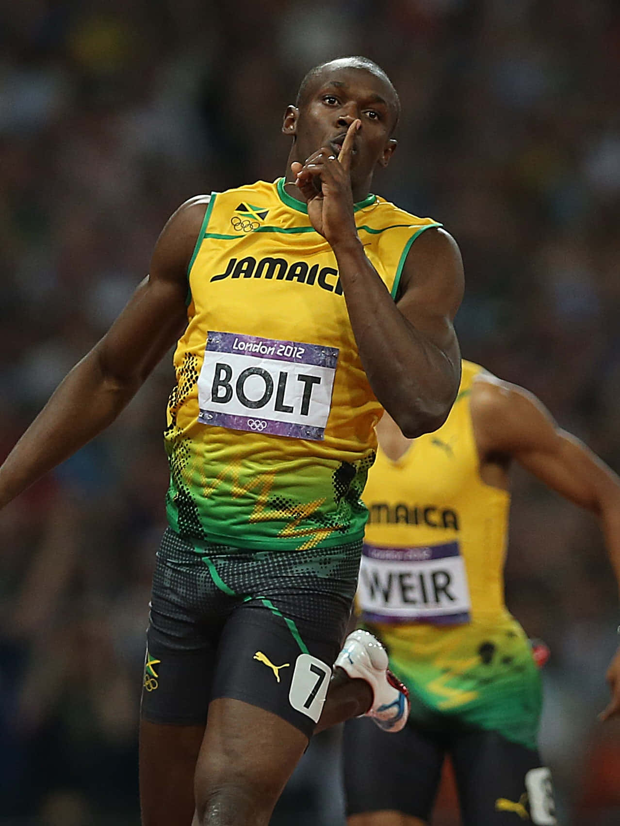 Jamaican Athlete Usain Bolt Raising Finger