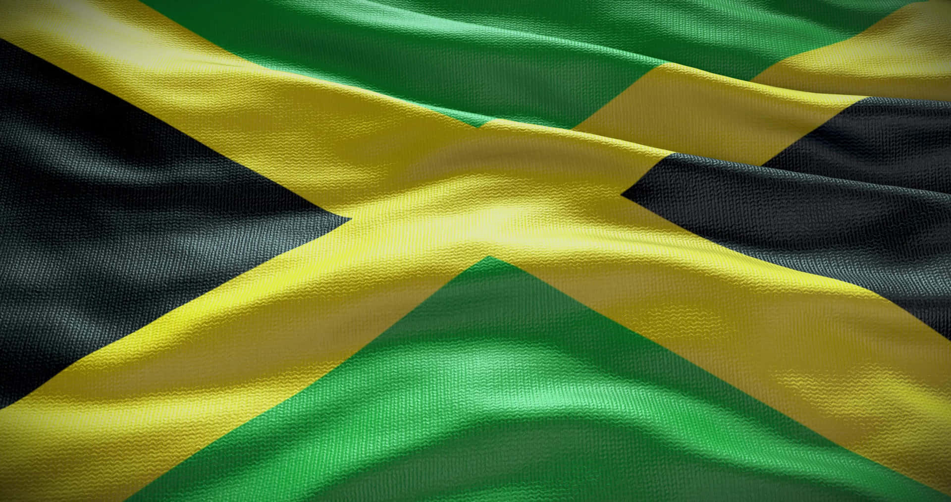 Jamaican Flag Closeup Texture Background