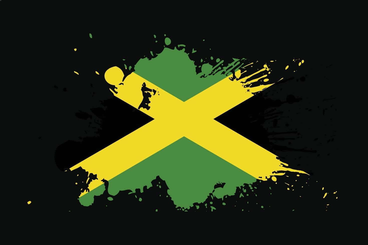 Jamaican Flag Grunge Style Background