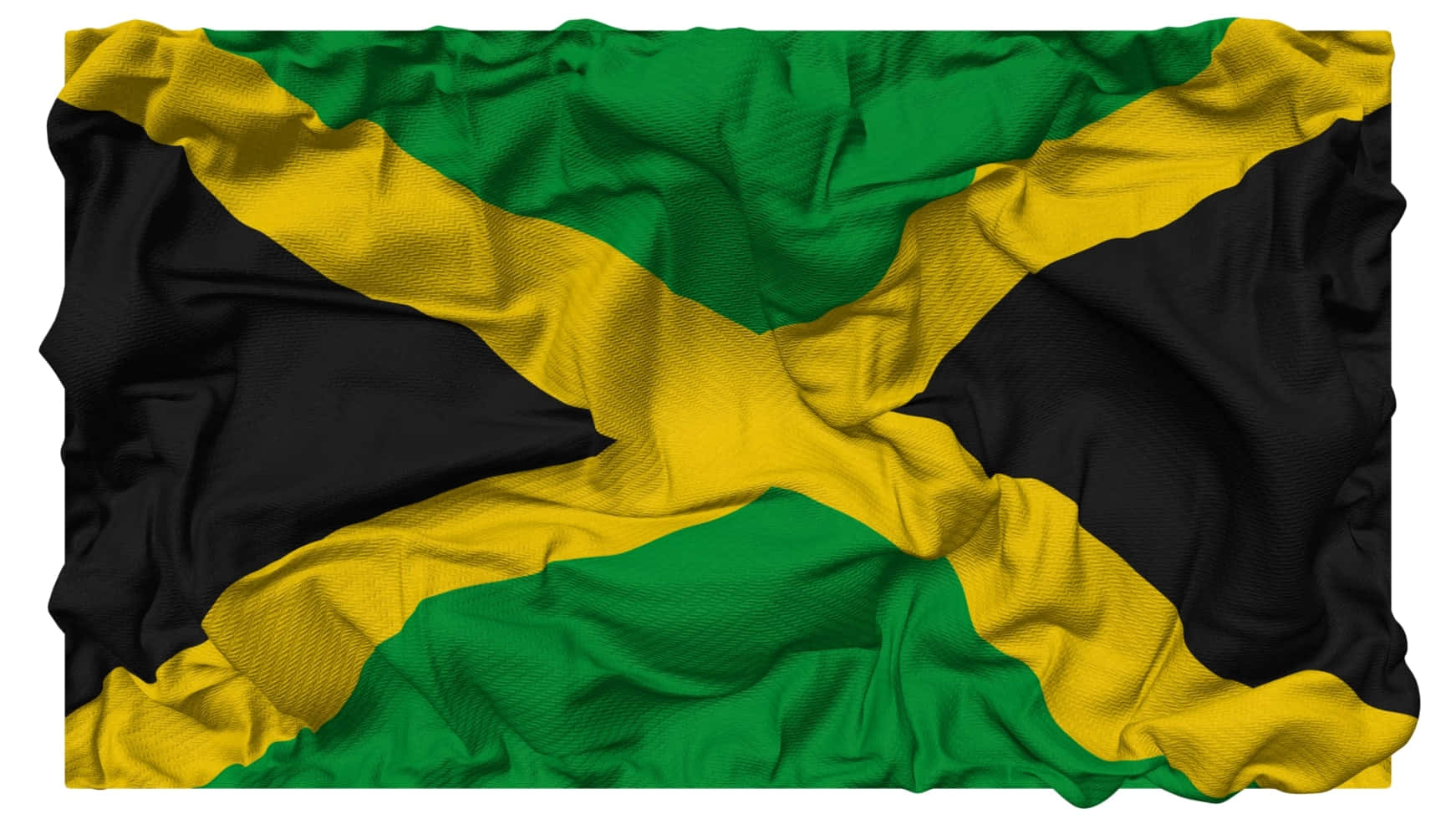 Jamaican Flag Wavy Texture Background
