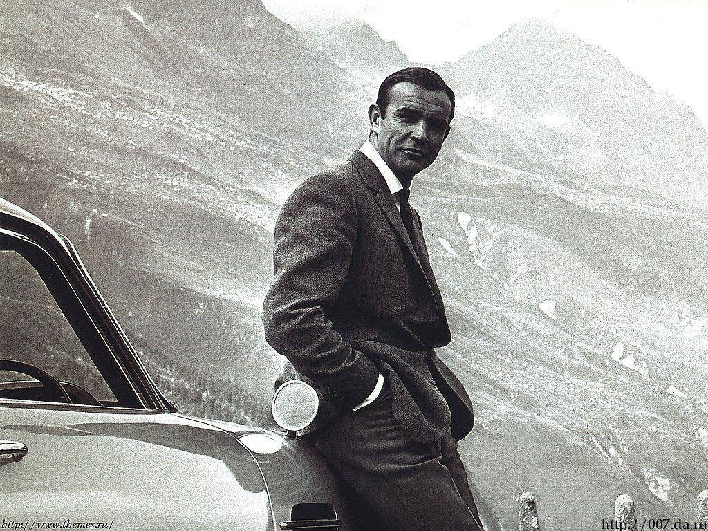 James Bond Greyscale Photo Background