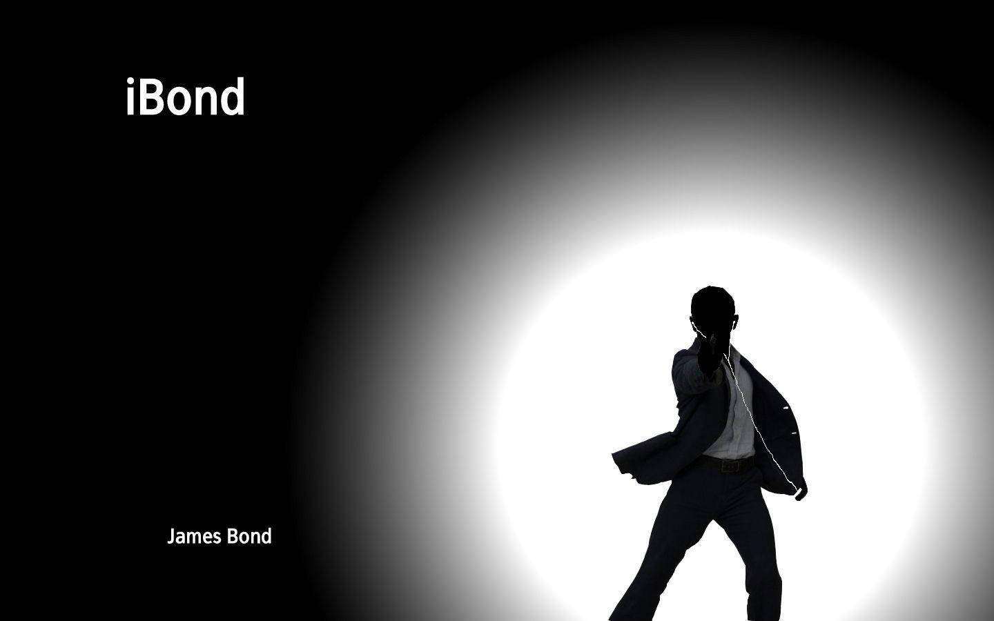 James Bond Silhouette In Black Background