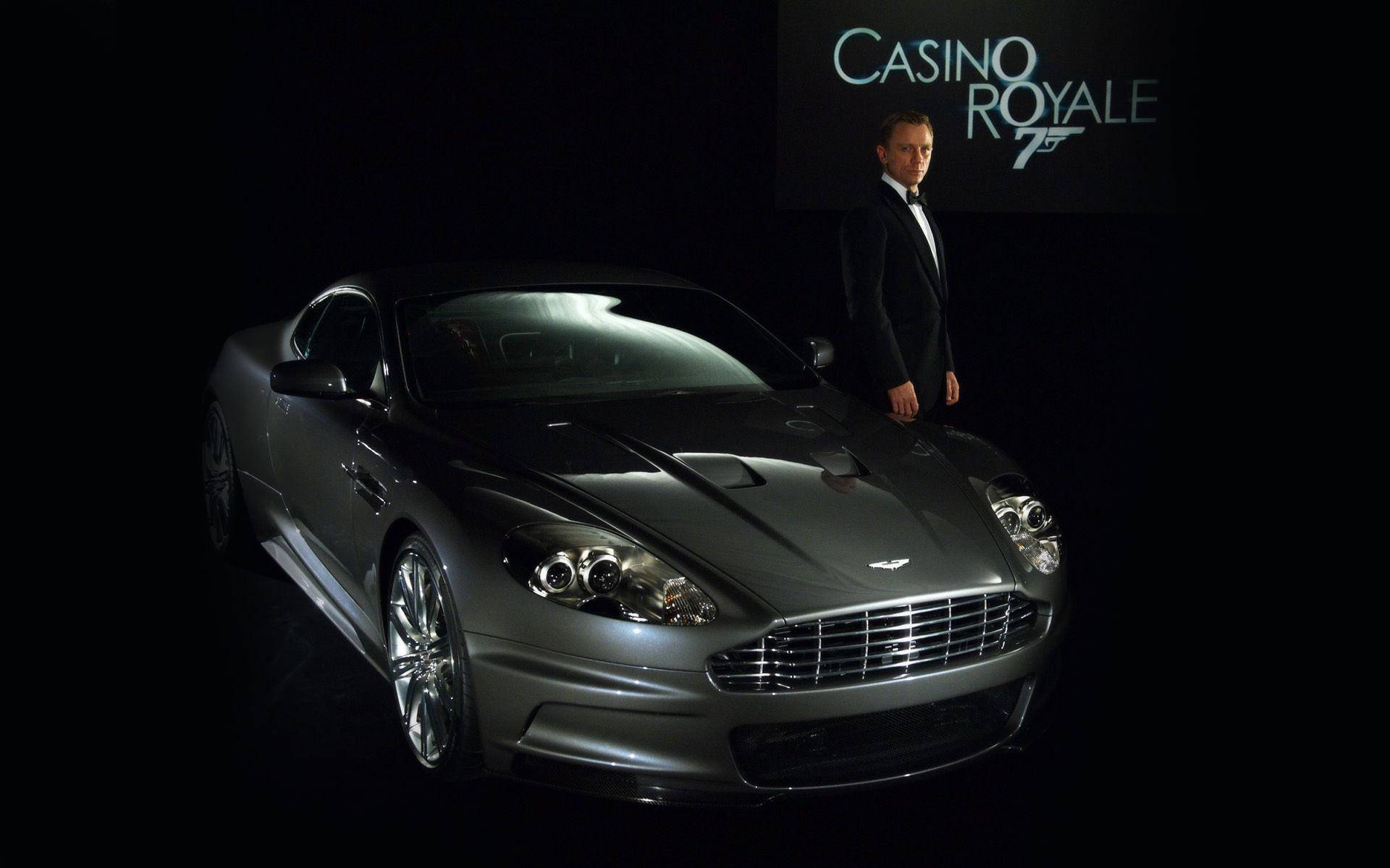 James Bond With Sportscar Background