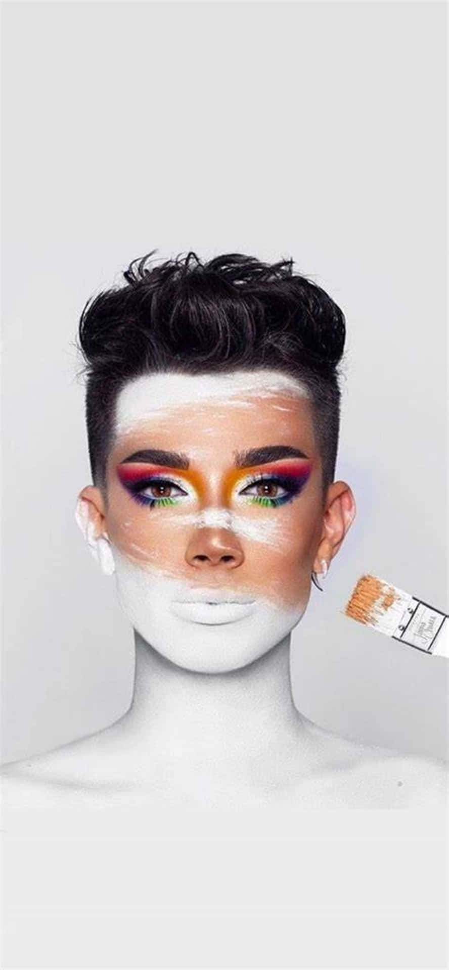 James Charles White Paint Background