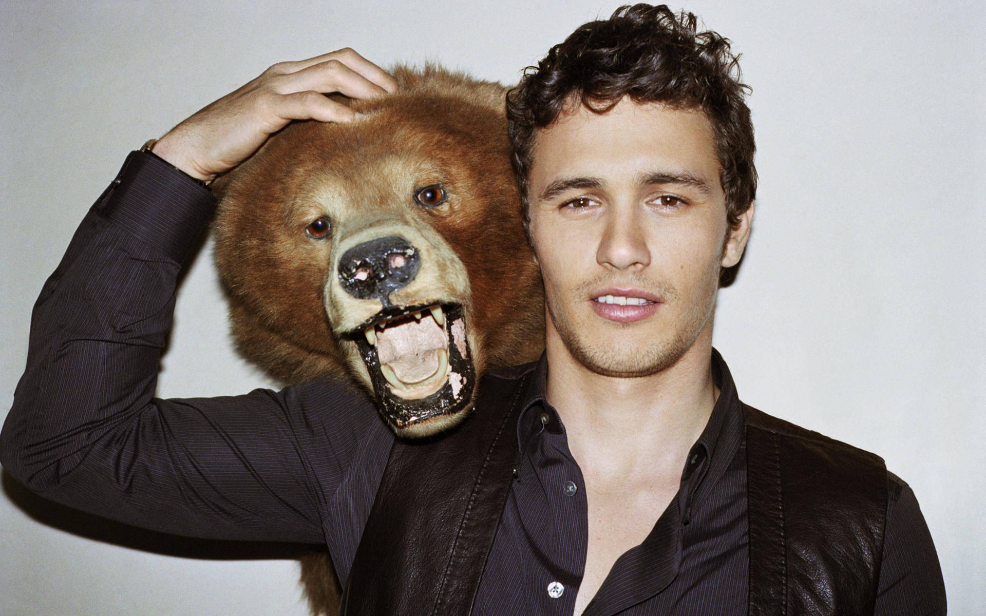 James Franco Bear Head Background