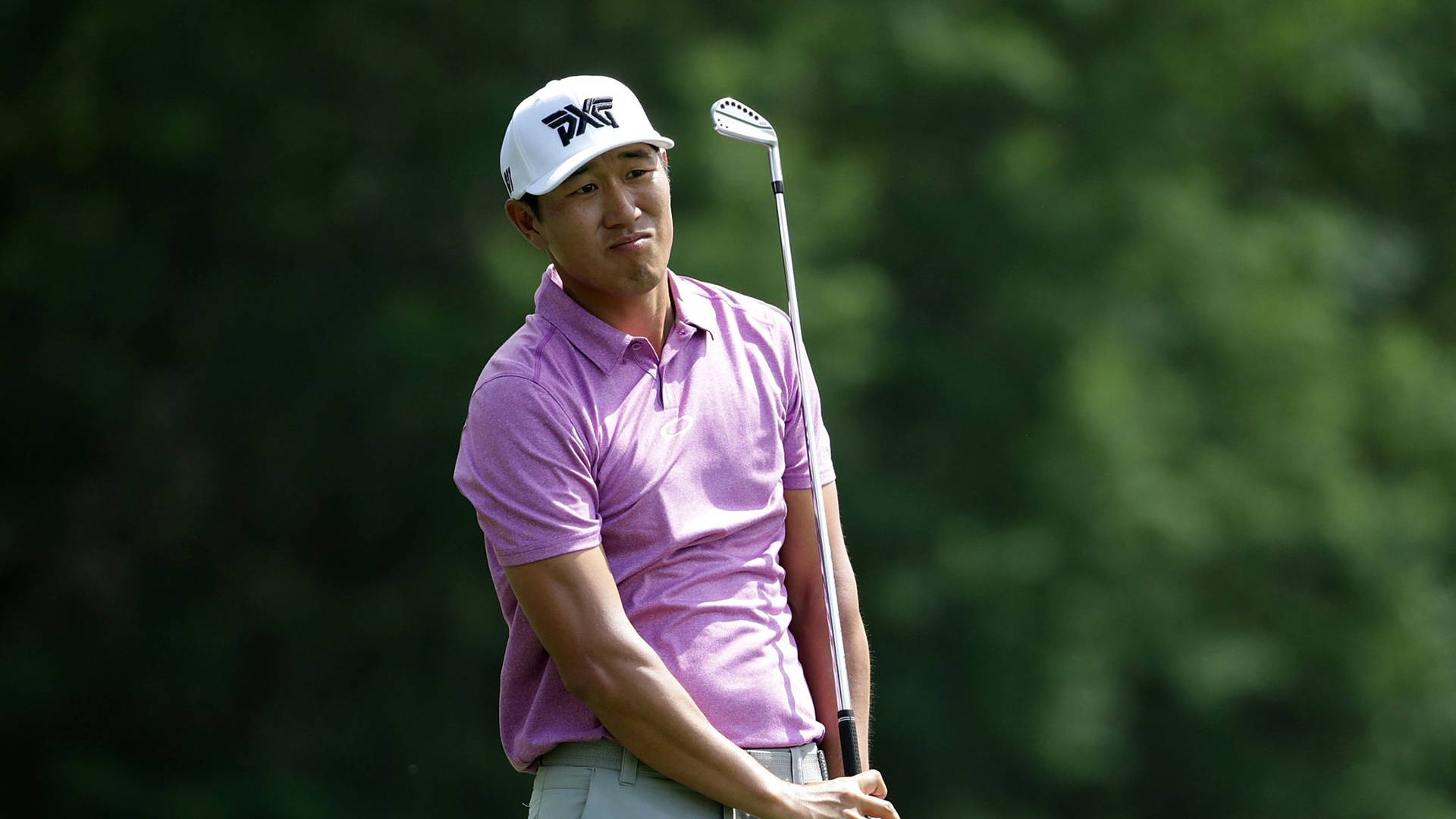 James Hahn Standing With Golf Club Background