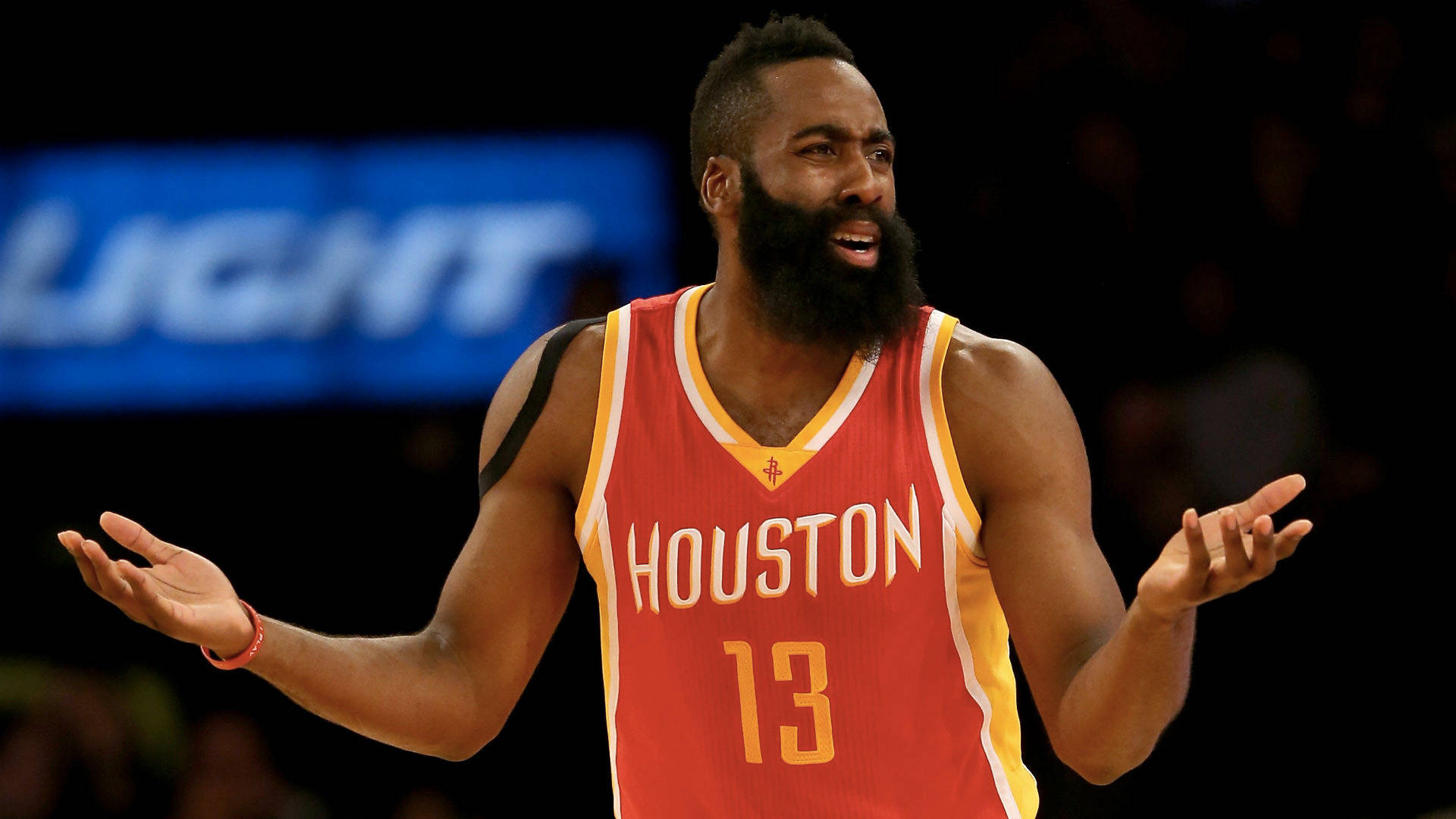 James Harden Confused In Game Background