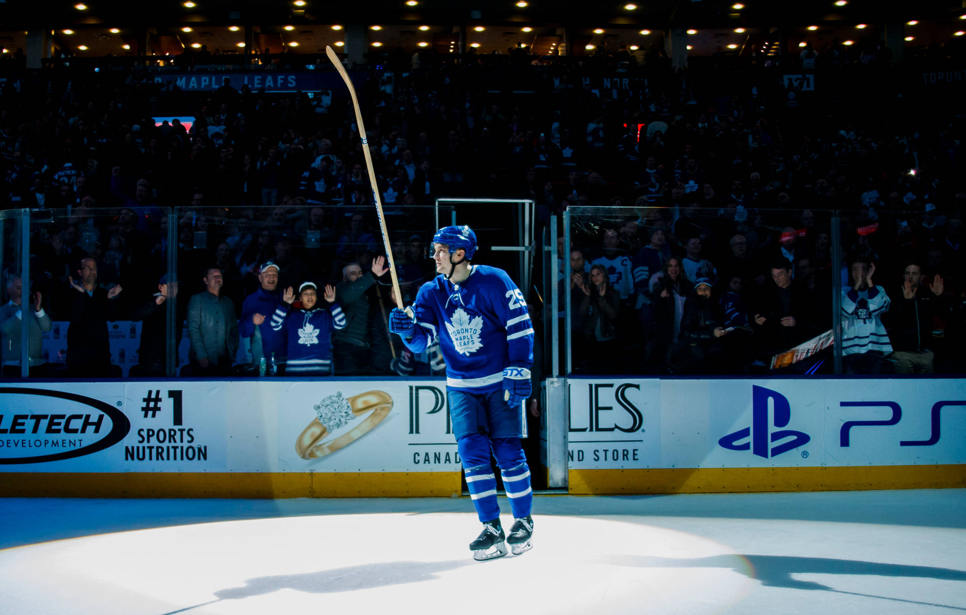 James Van Riemsdyk And Hockey Fans Background