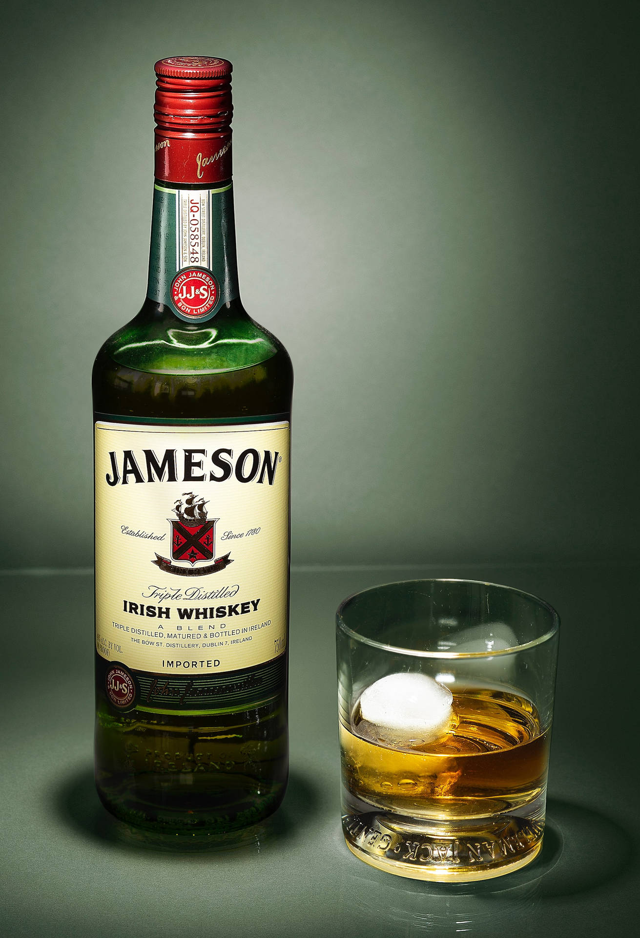 Jameson Whiskey Bottle And Glass