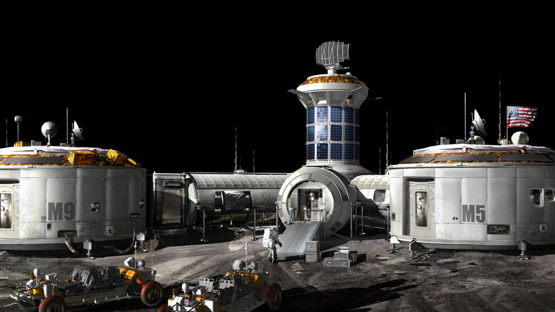 Jamestown Base On Moon - Scene From For All Mankind Series Background