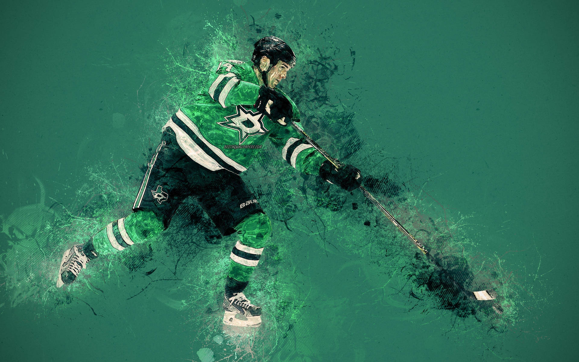 Jamie Benn Graphic Art Poster Aura Background