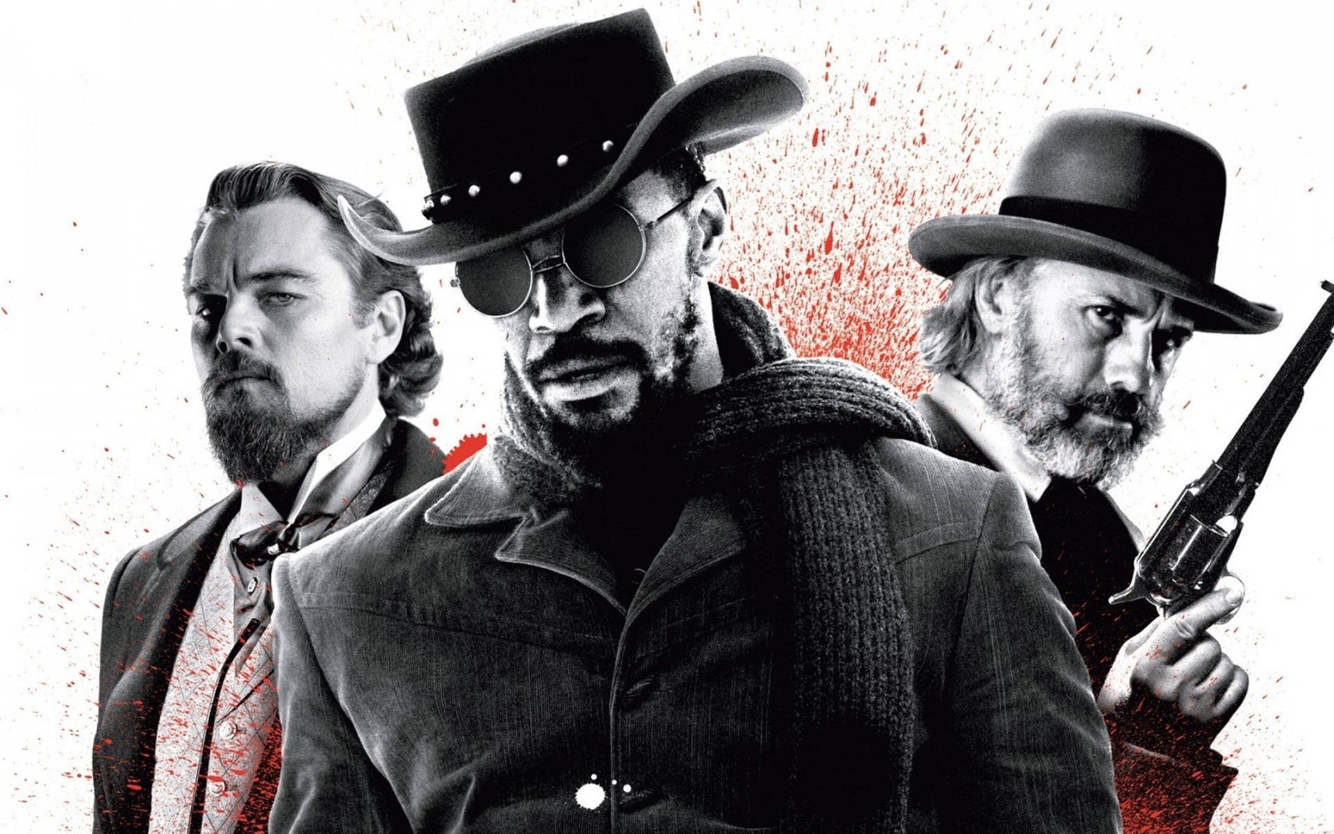 Jamie Foxx As Django In Greyscale Art Background