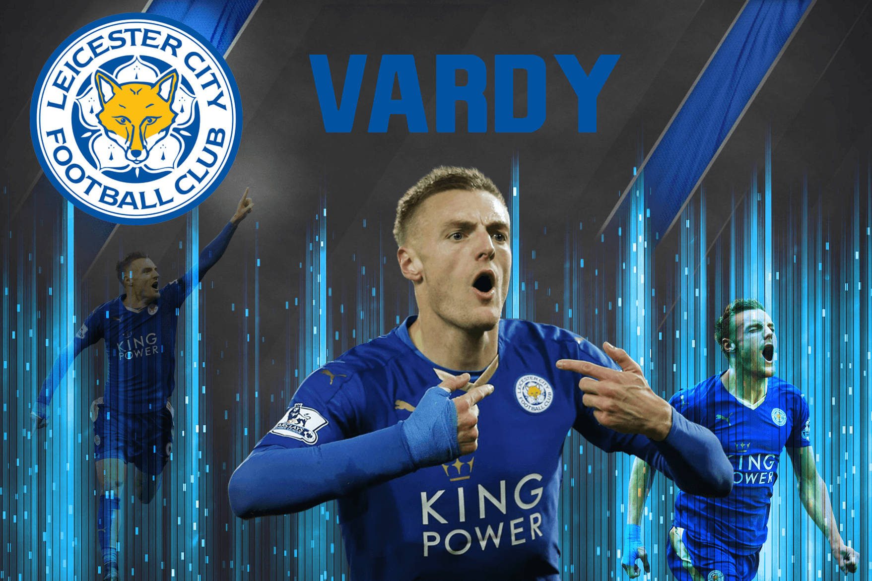 Jamie Vardy Blue Lights Aesthetic Background