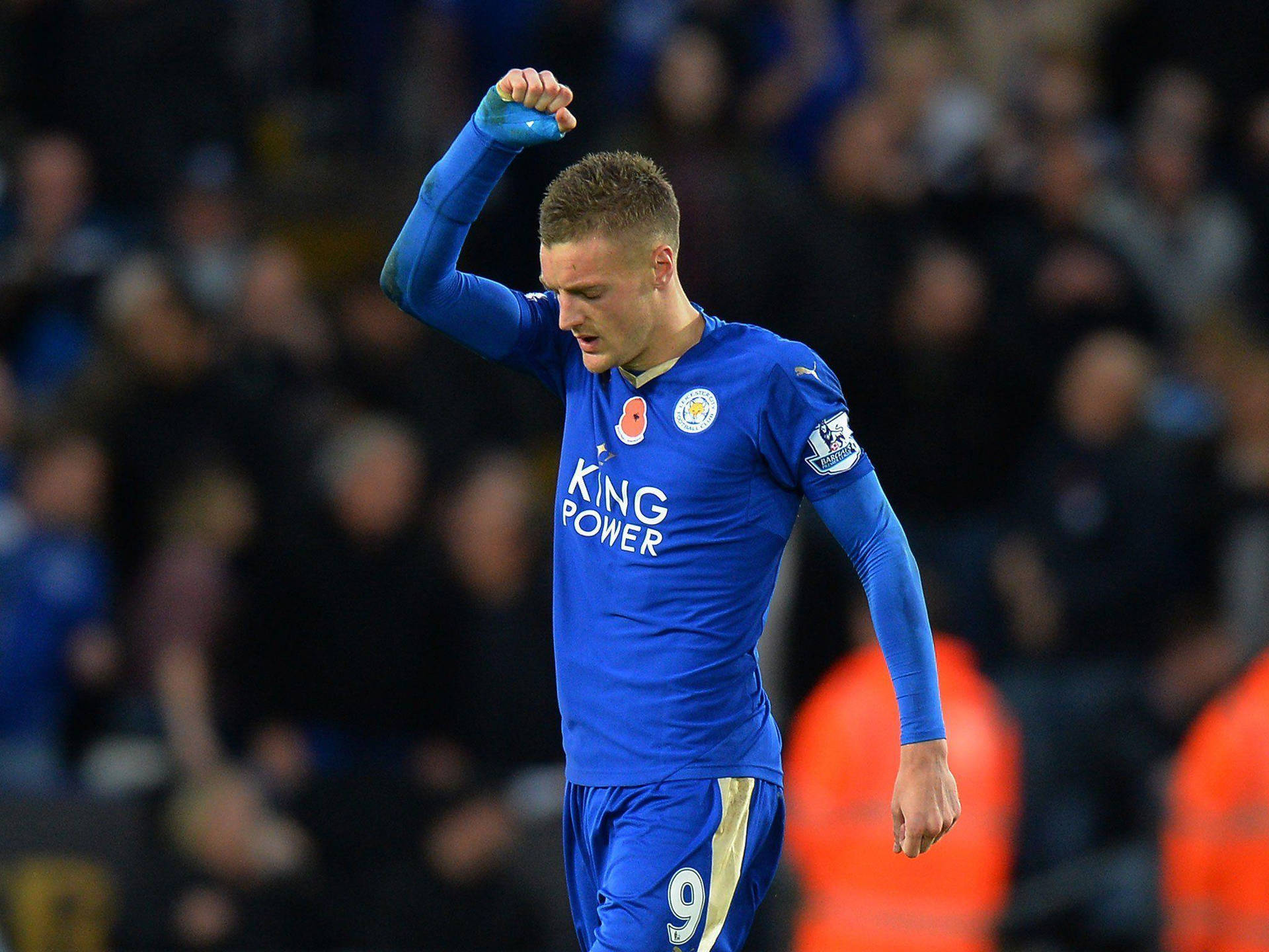 Jamie Vardy Fist Pump Right Arm Background